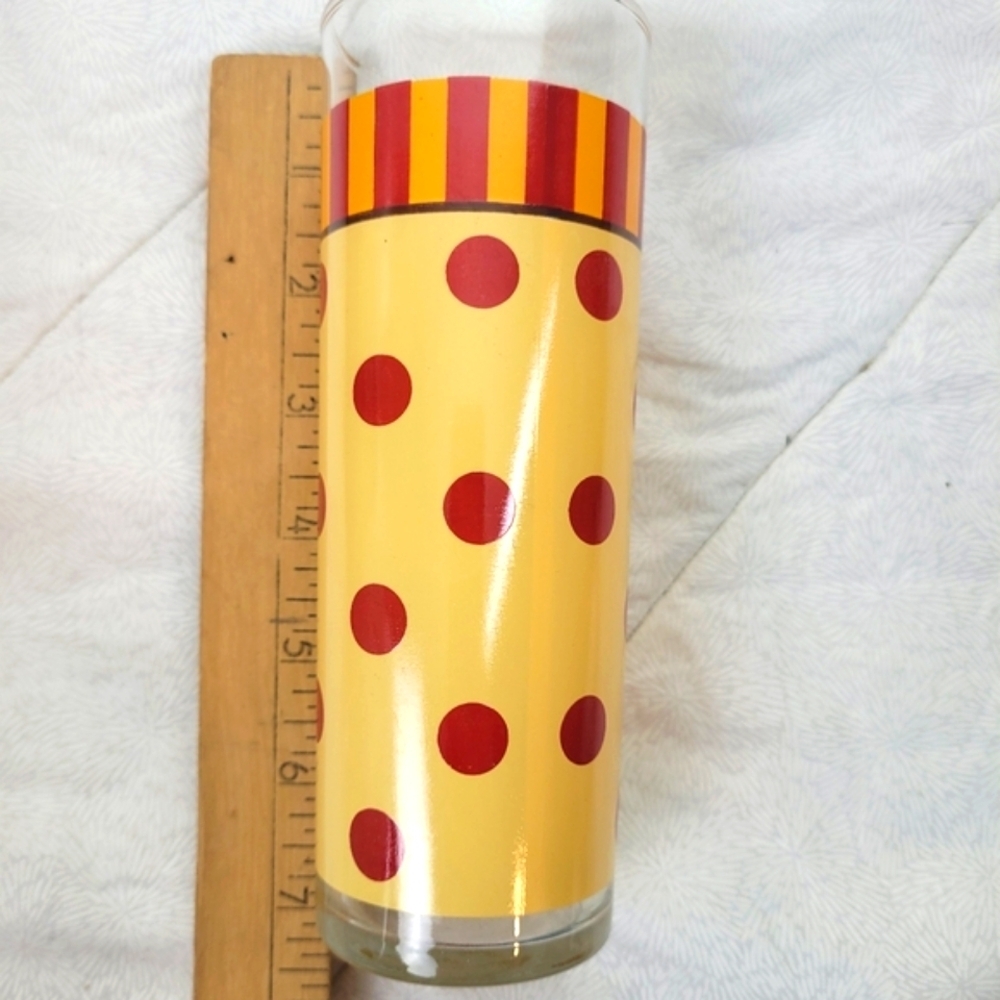 Southern Living At Home Polka Dot Glasses Tumblers Red Yellow Set Of Two whimsy - Picture 3 of 5